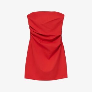 Zara Vibrant Red Strapless Dress